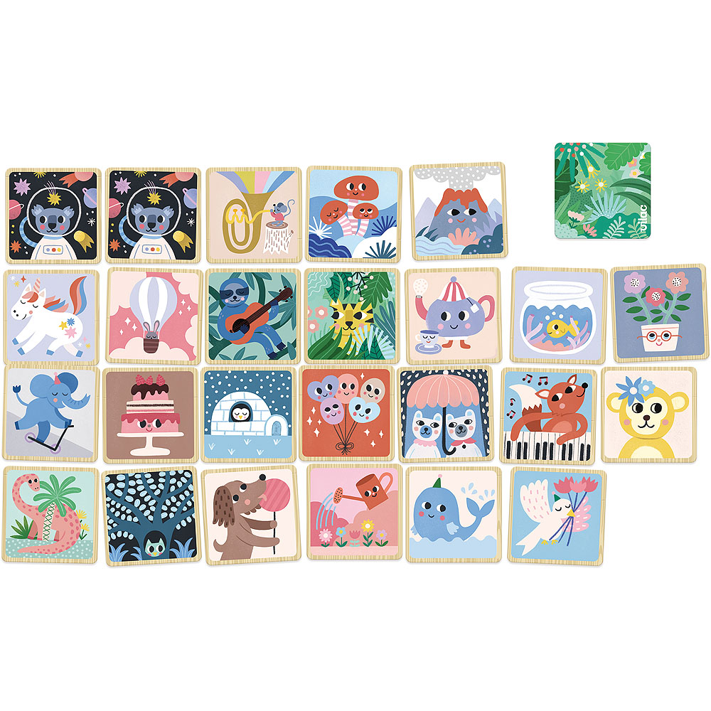 jeu de mémory animaux en bois 48 pièces