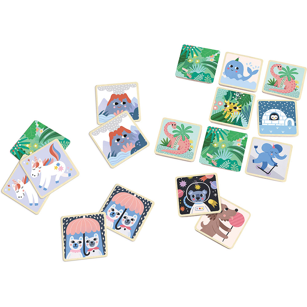 jeu de mémory animaux en bois 48 pièces
