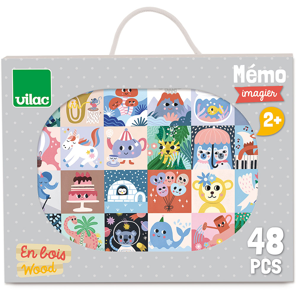 jeu de mémory animaux en bois 48 pièces