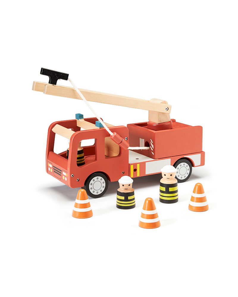 camion de pompier en bois