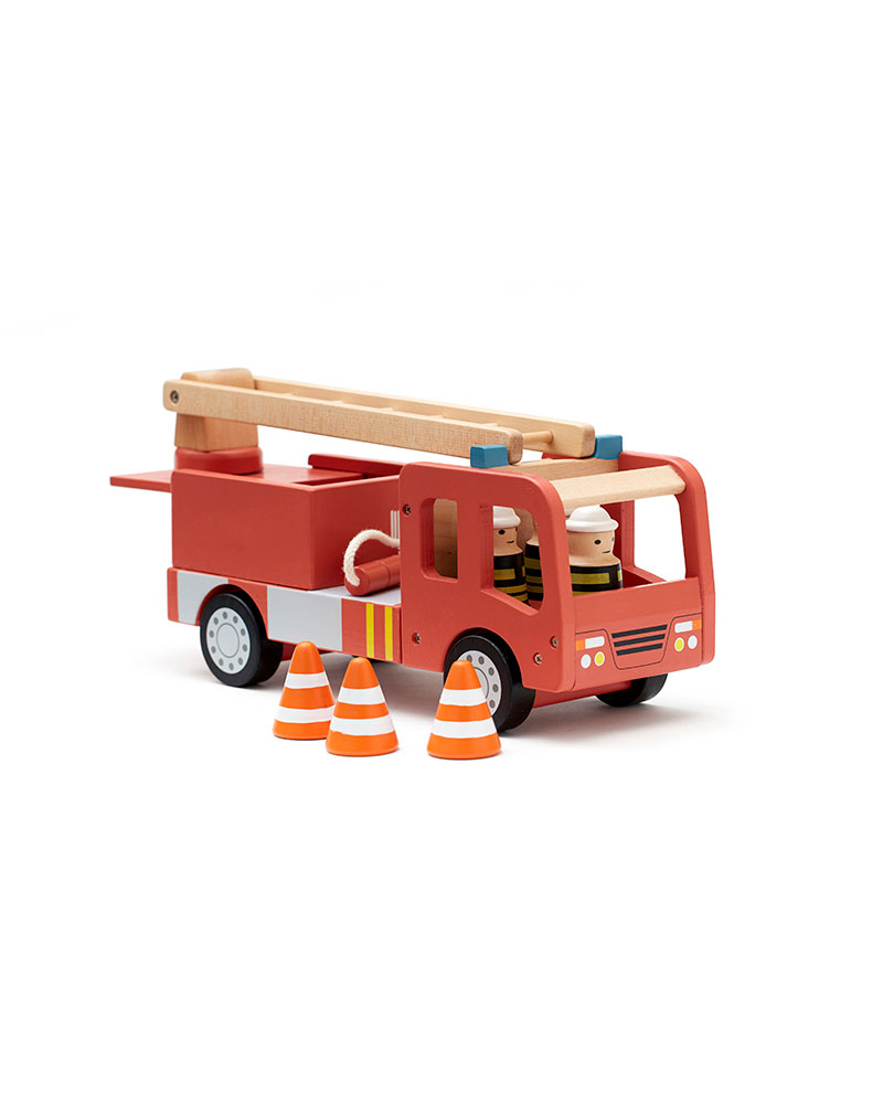 camion de pompier en bois