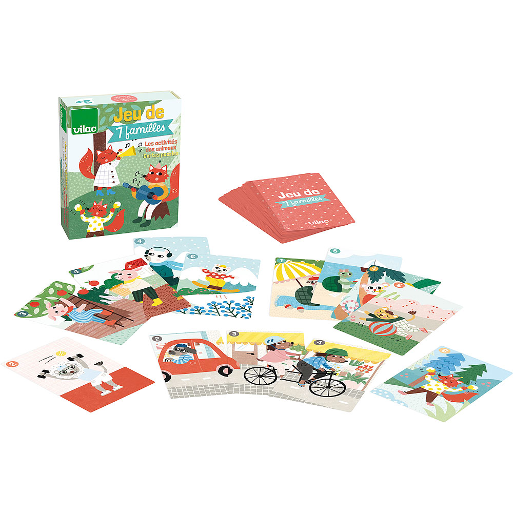 jeu de 7 familles les activités des animaux
