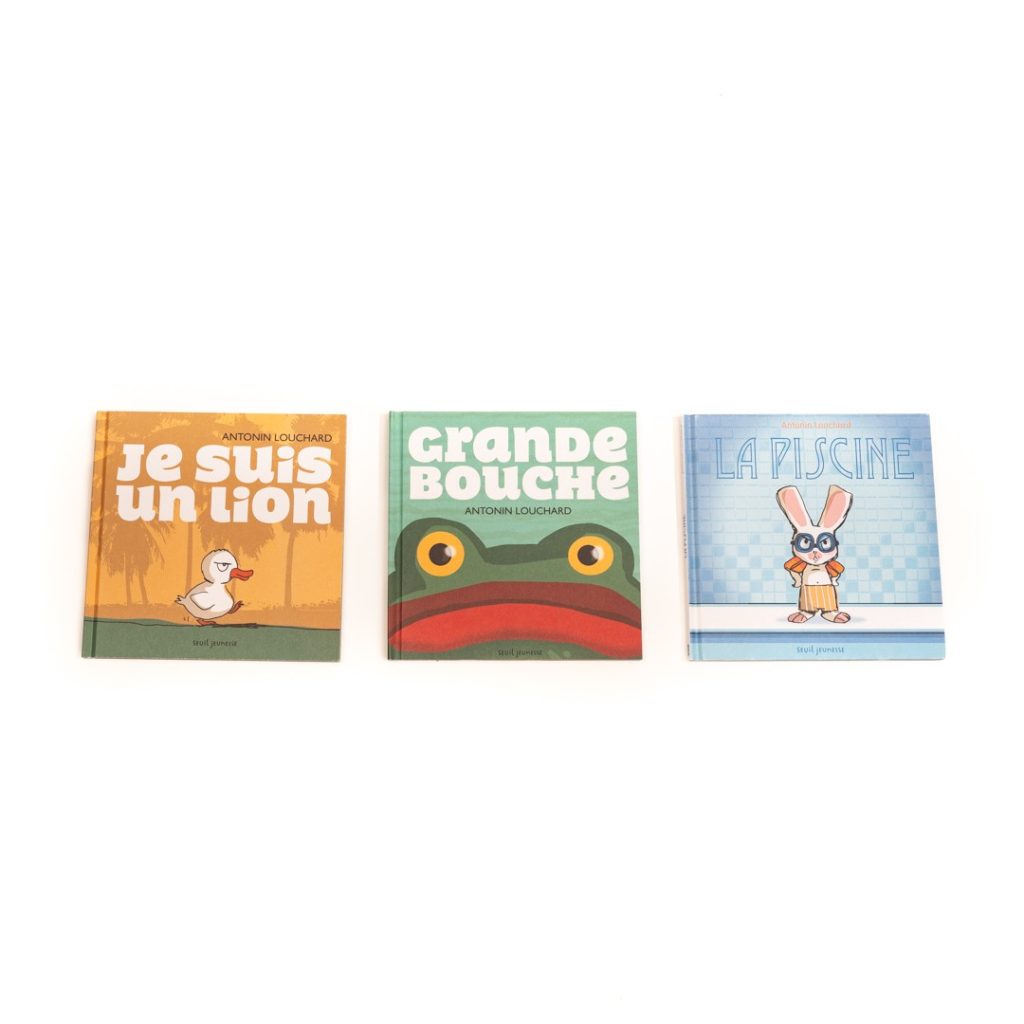 lot de 3 livres: je suis un lion, grande bouche, la piscine