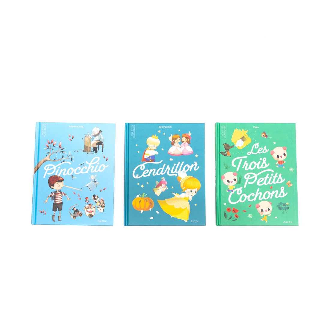 lot de 3 livres: pinocchio, cendrillon, les 3 petits cochons