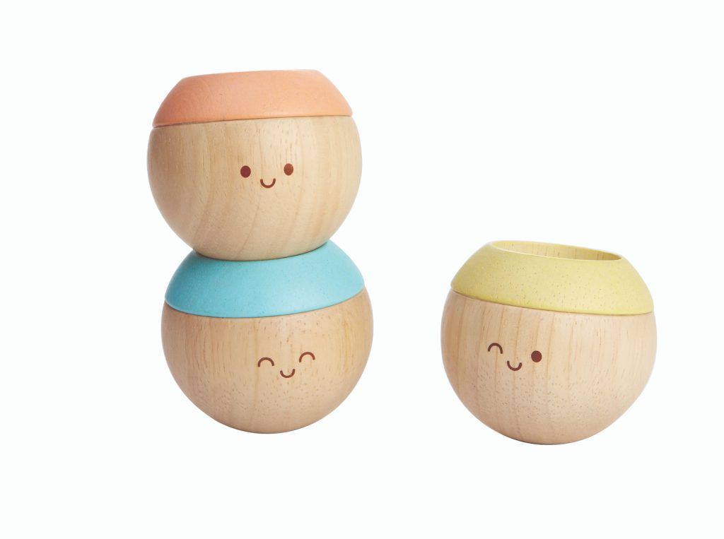 têtes sensorielles pastel en bois