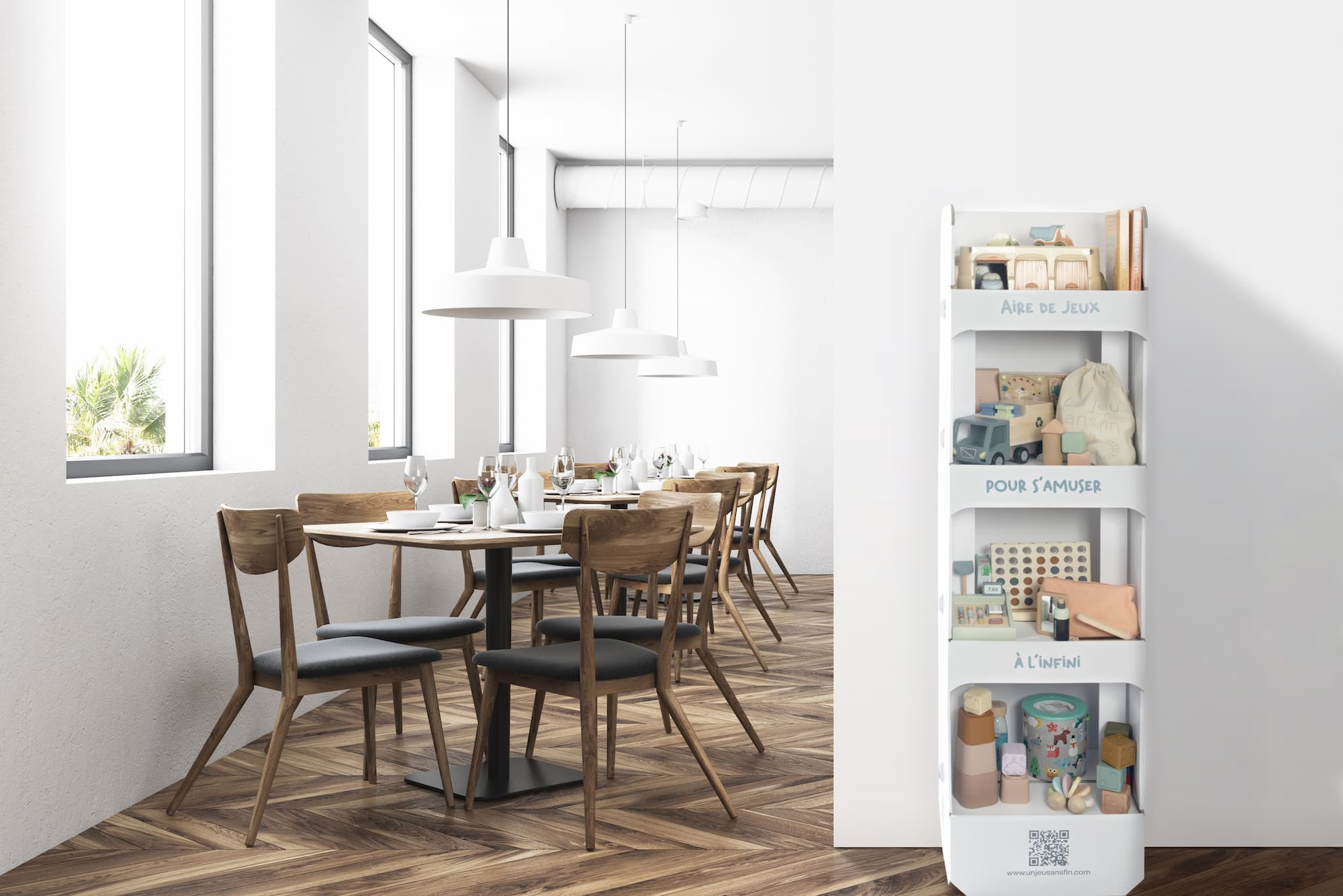 exemple presentoir joeuts espace repas