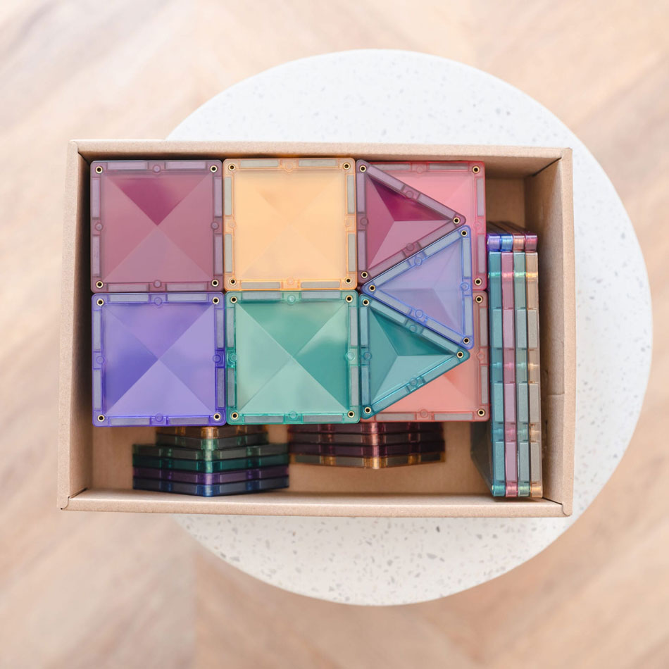 jeu de construction magnétique couleur pastel