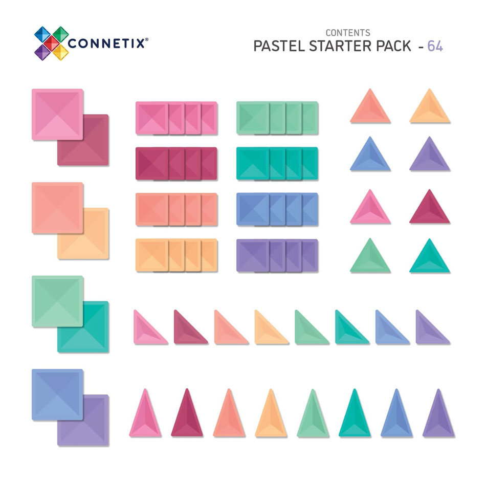 jeu de construction magnétique couleur pastel