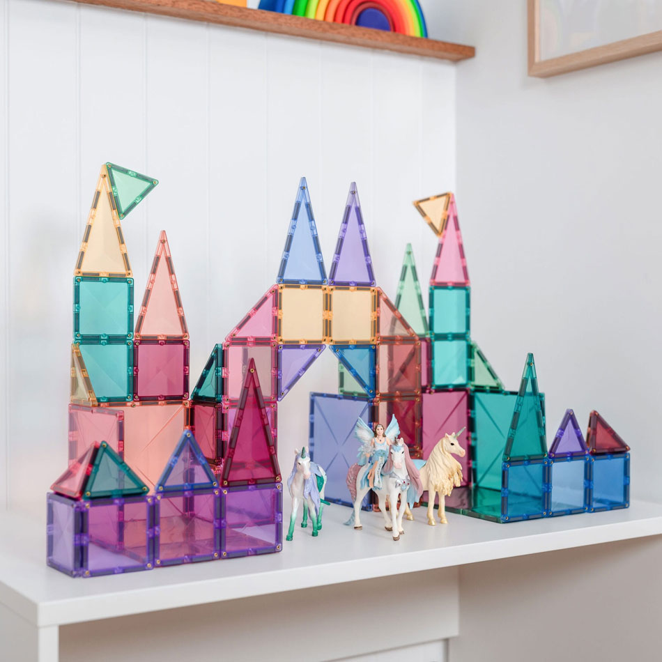 jeu de construction magnétique couleur pastel