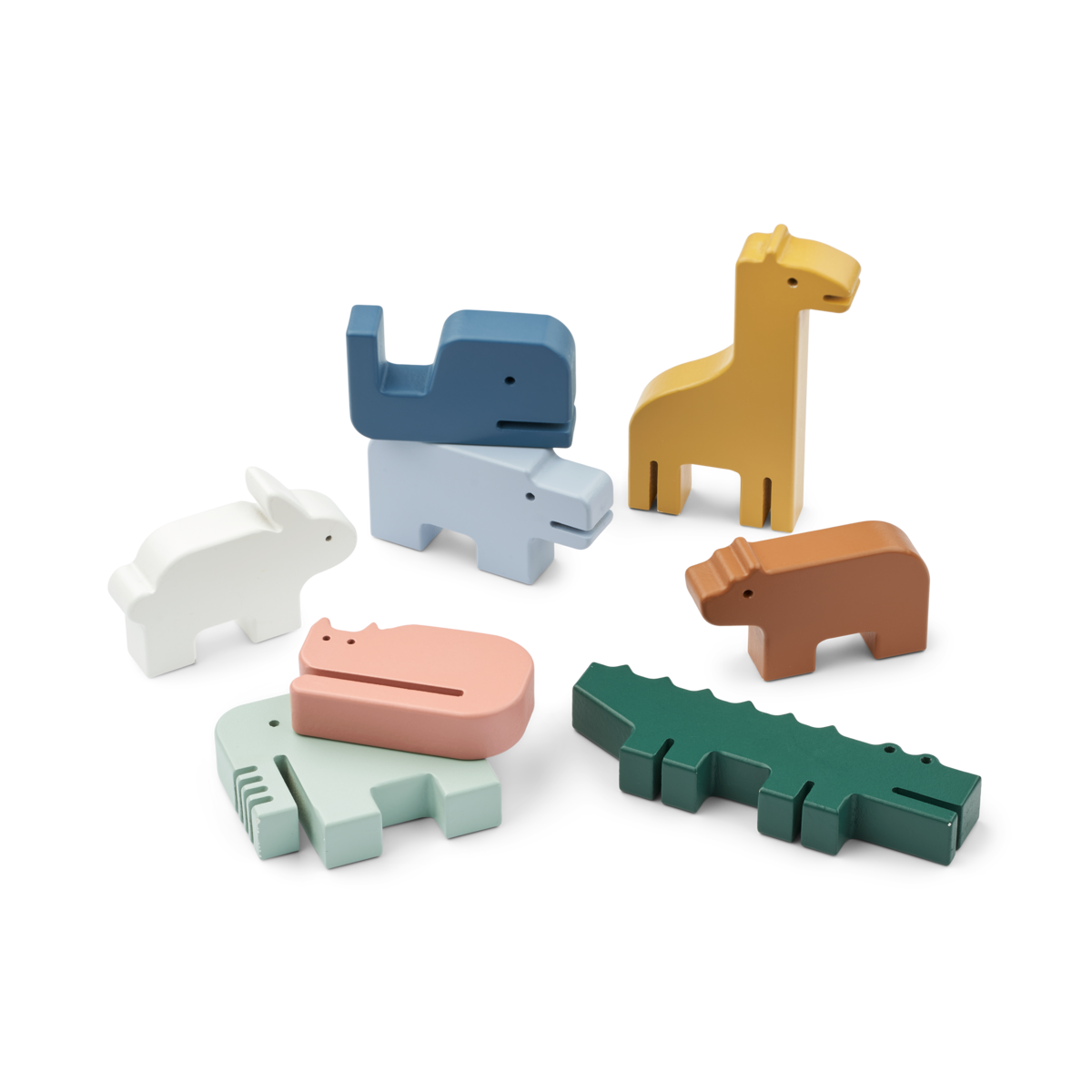 animaux empilables en bois