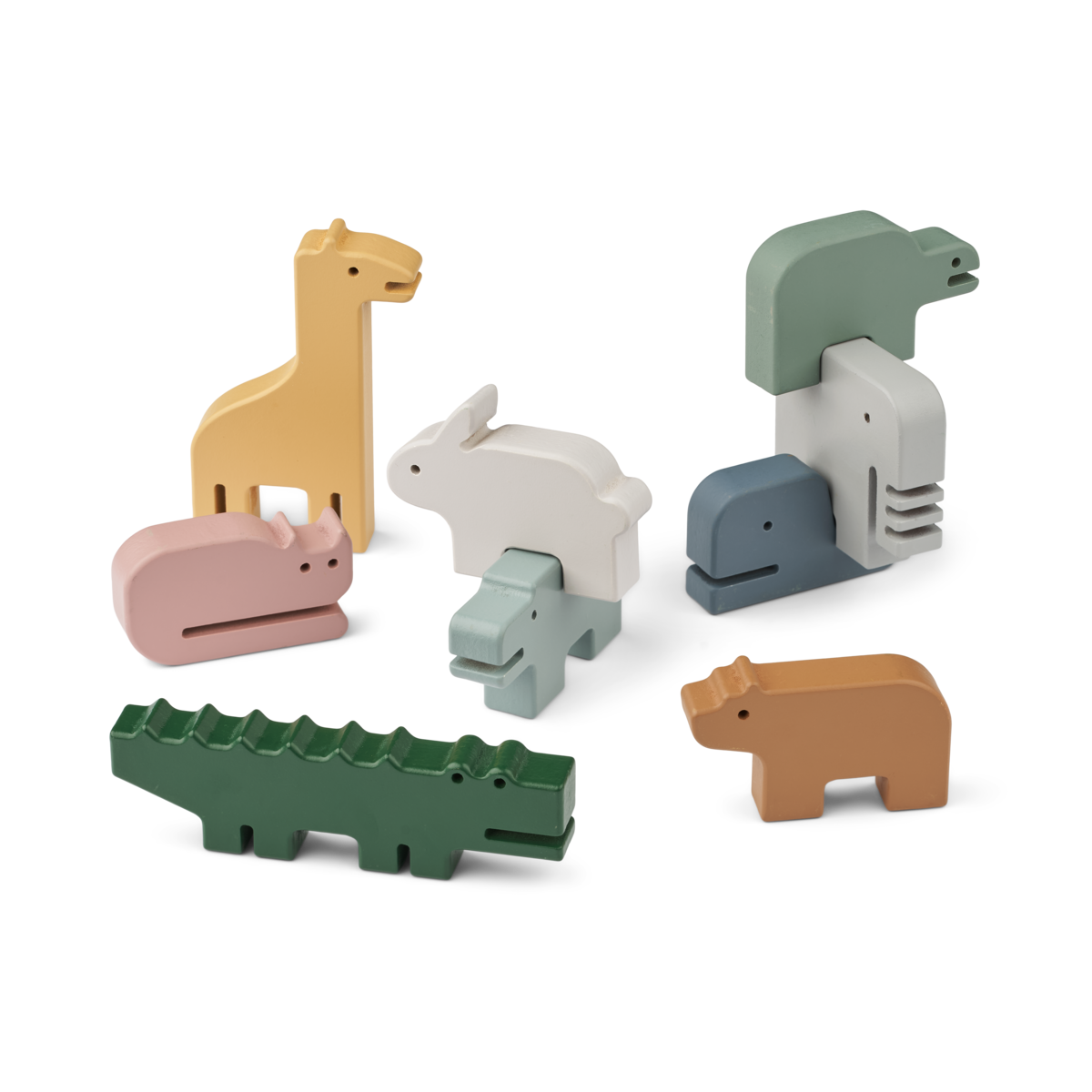 animaux empilables en bois
