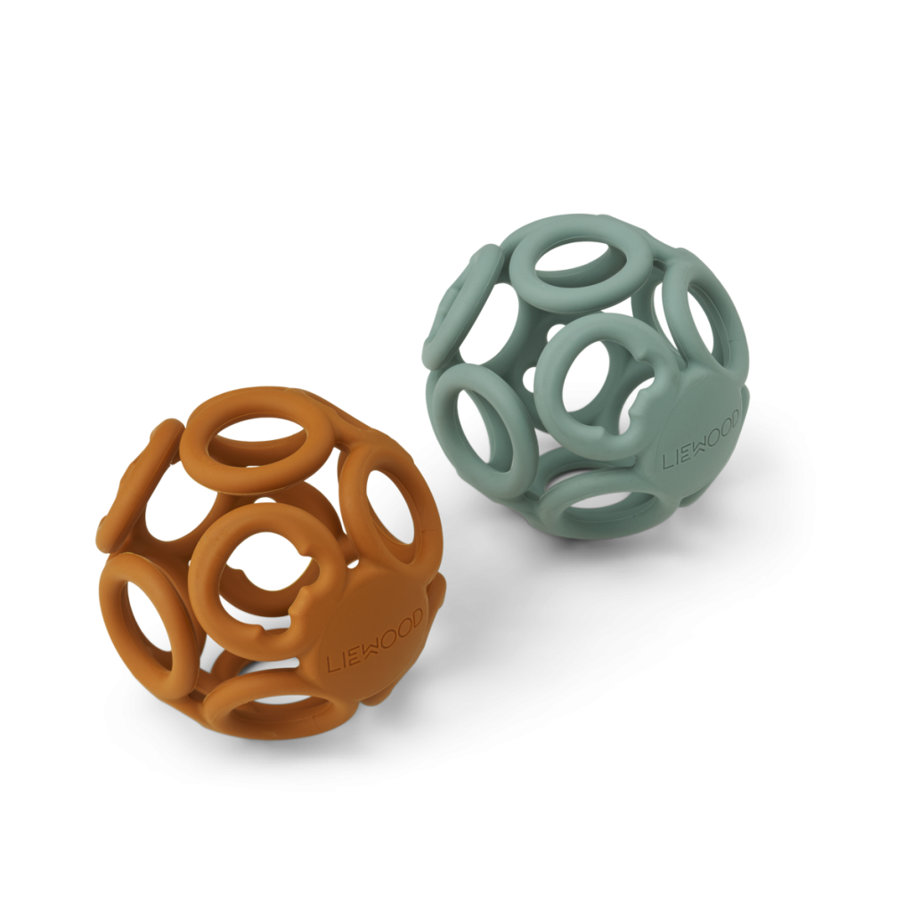 lot de 2 balles de dentition en silicone