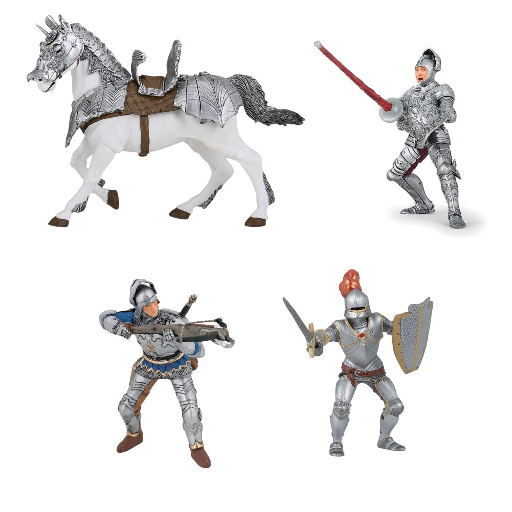 lot de 4 figurines chevaliers