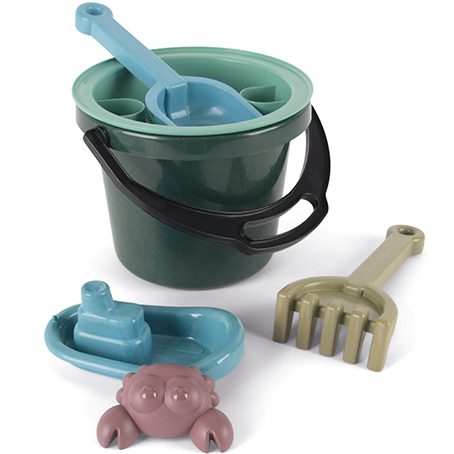 ensemble jouets de plage + grand bateau en plastique recyclé